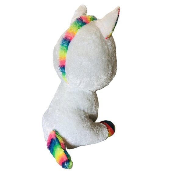 Ty Large 16" Beanie Boos Pixy Unicorn Plush Rainbow Stuffed Animal Glitter Eyes - Picture 6 of 14